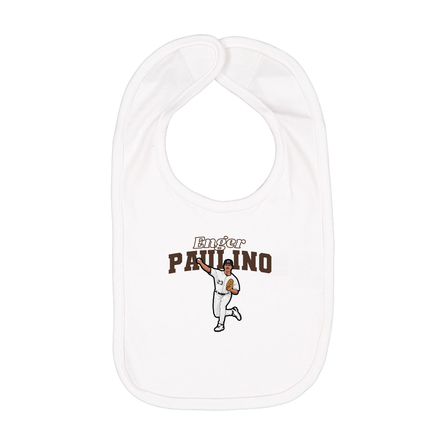 Infant Bib — Name Arch in White
