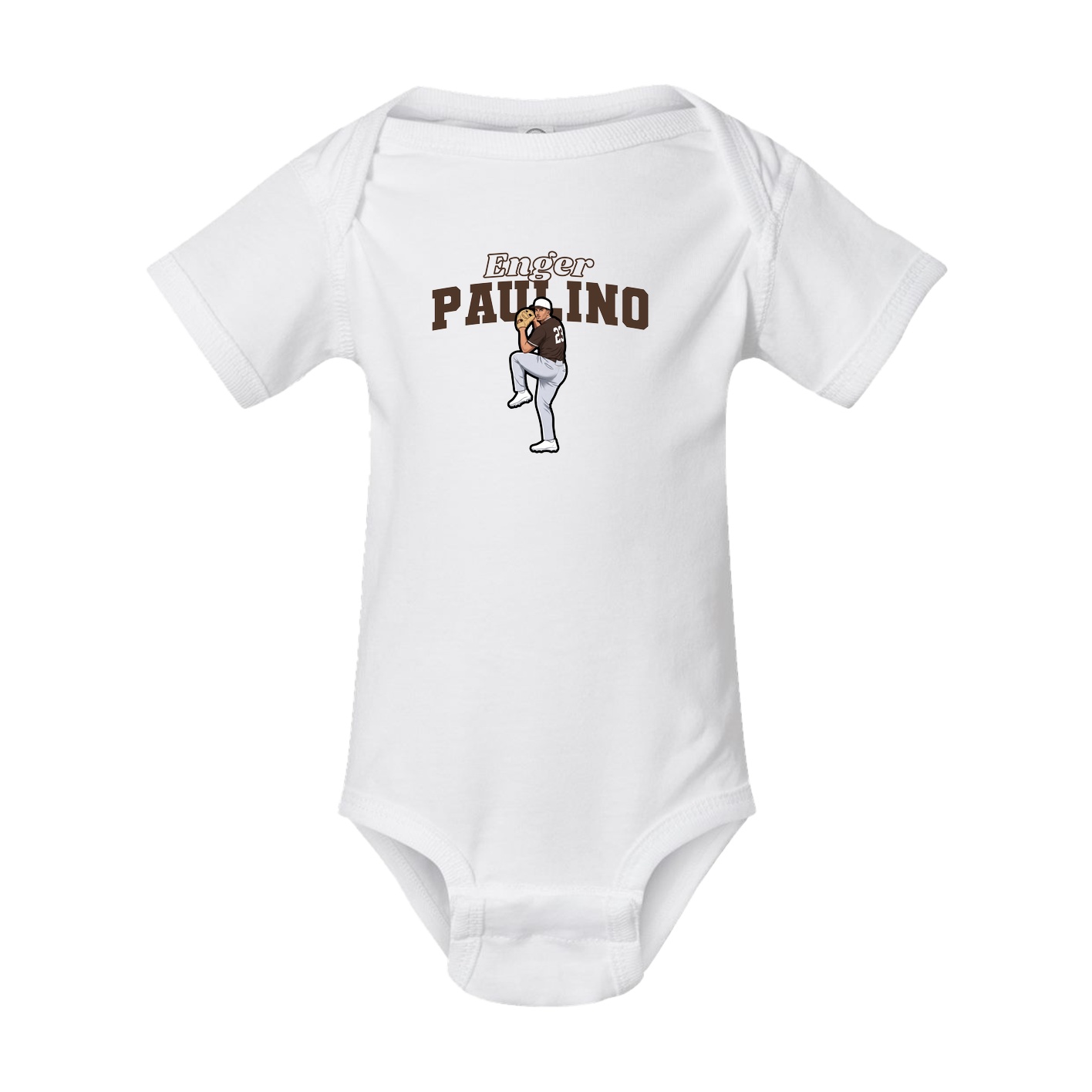 Baby Onesie — Name Arch in White