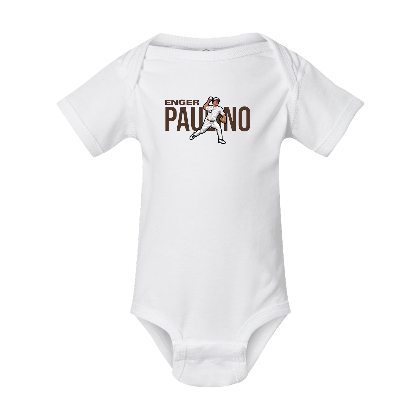 Baby Onesie — Player Name in White
