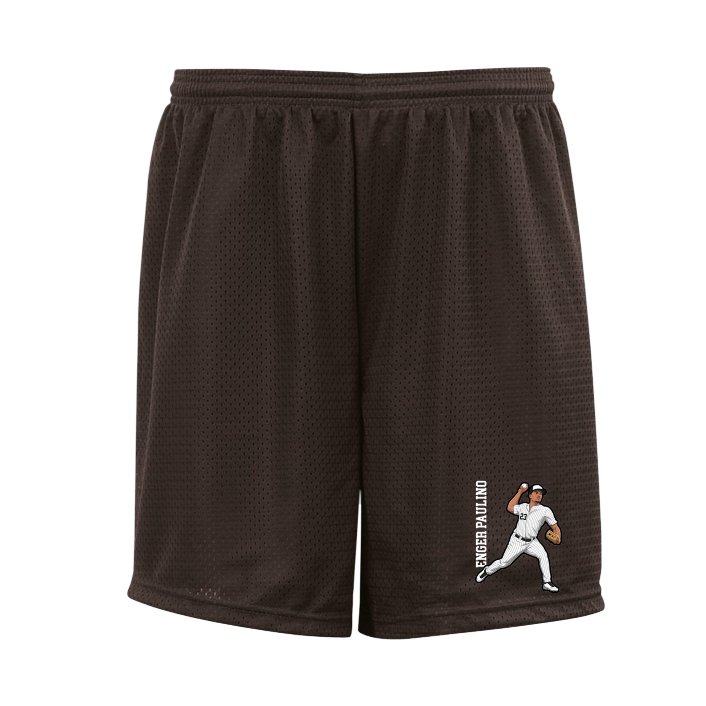 Shorts — Name Vertical in Brown