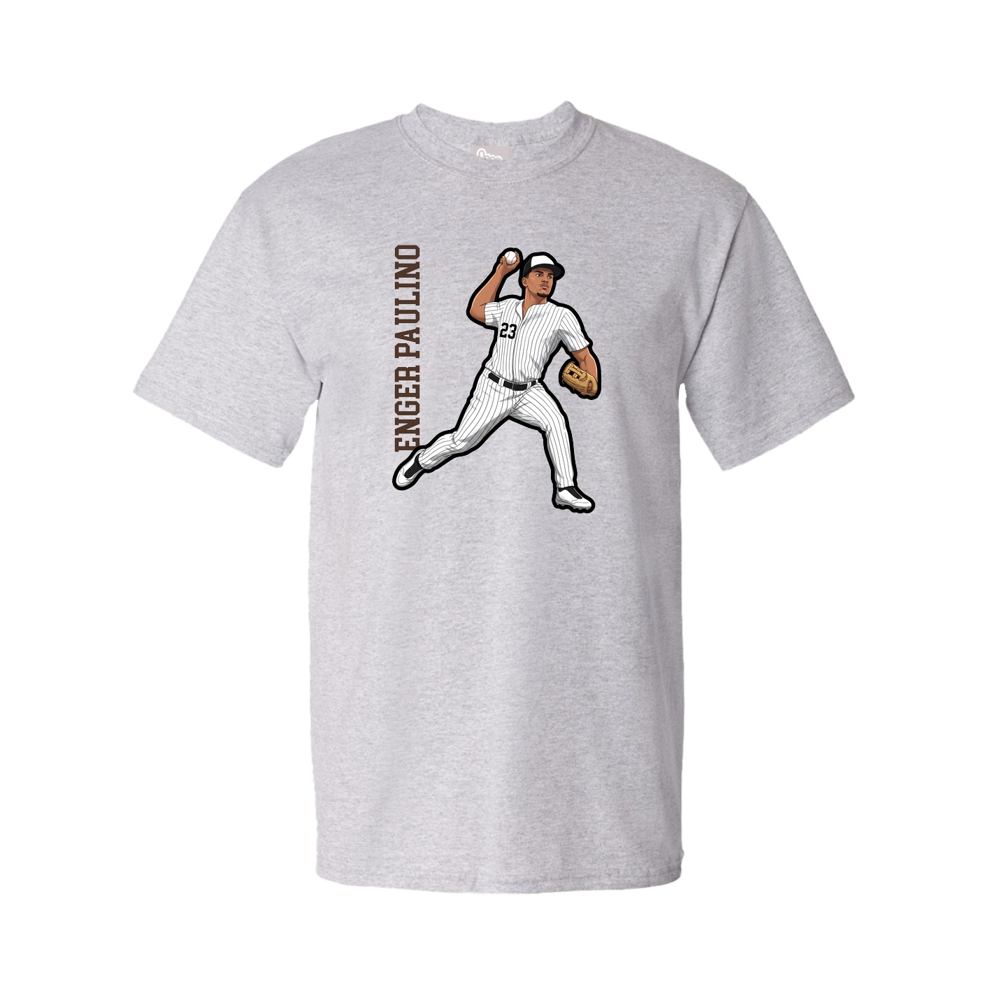 Tee — Name Vertical in Grey