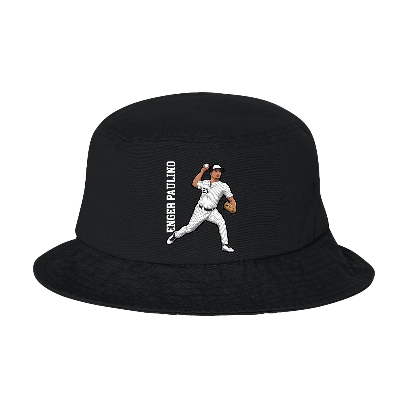 Bucket Cap — Name Vertical in Black