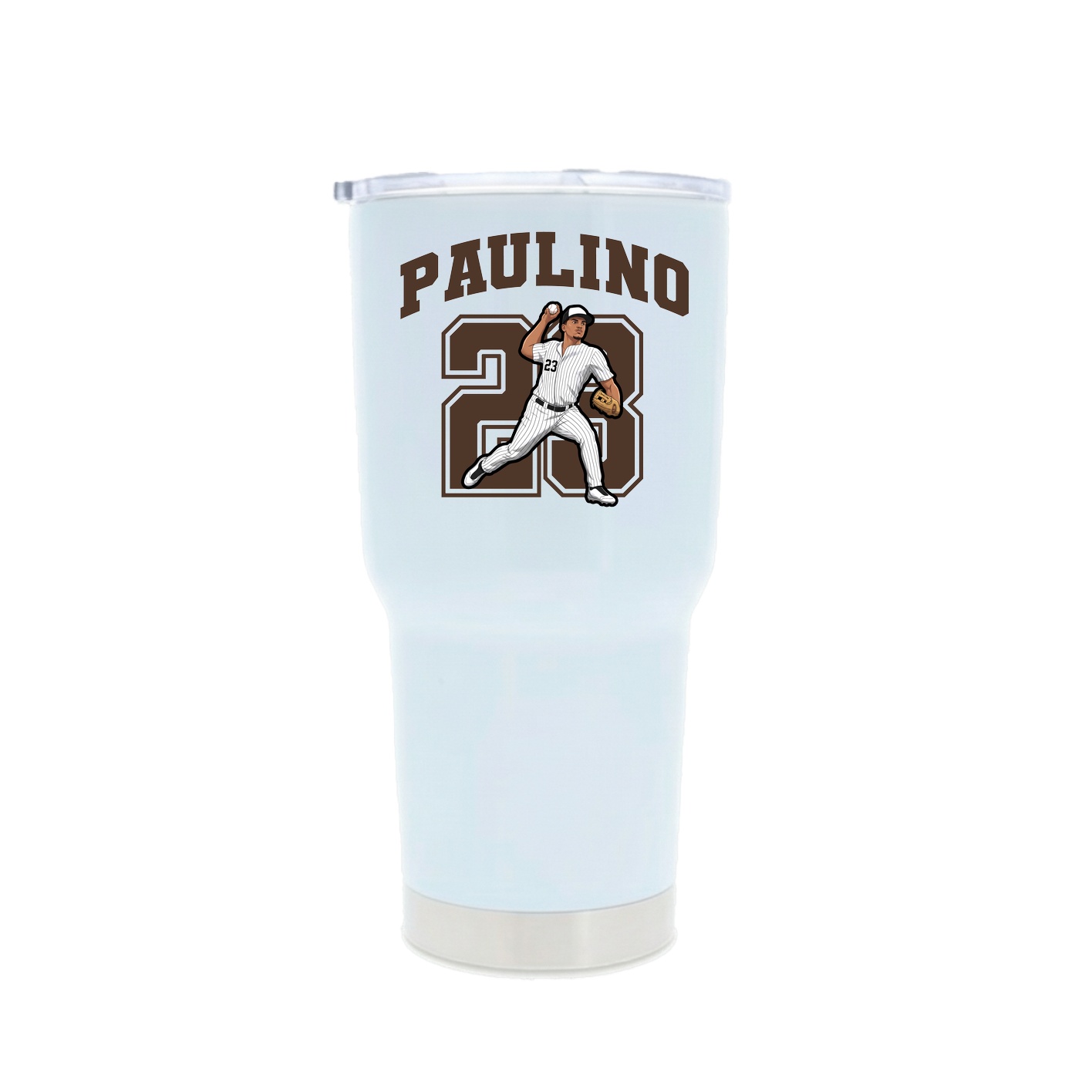 30oz Stainless Steel Tumbler — Number in White