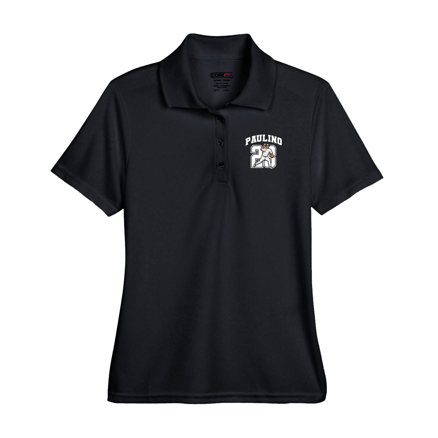 Performance Polo — Number in Black