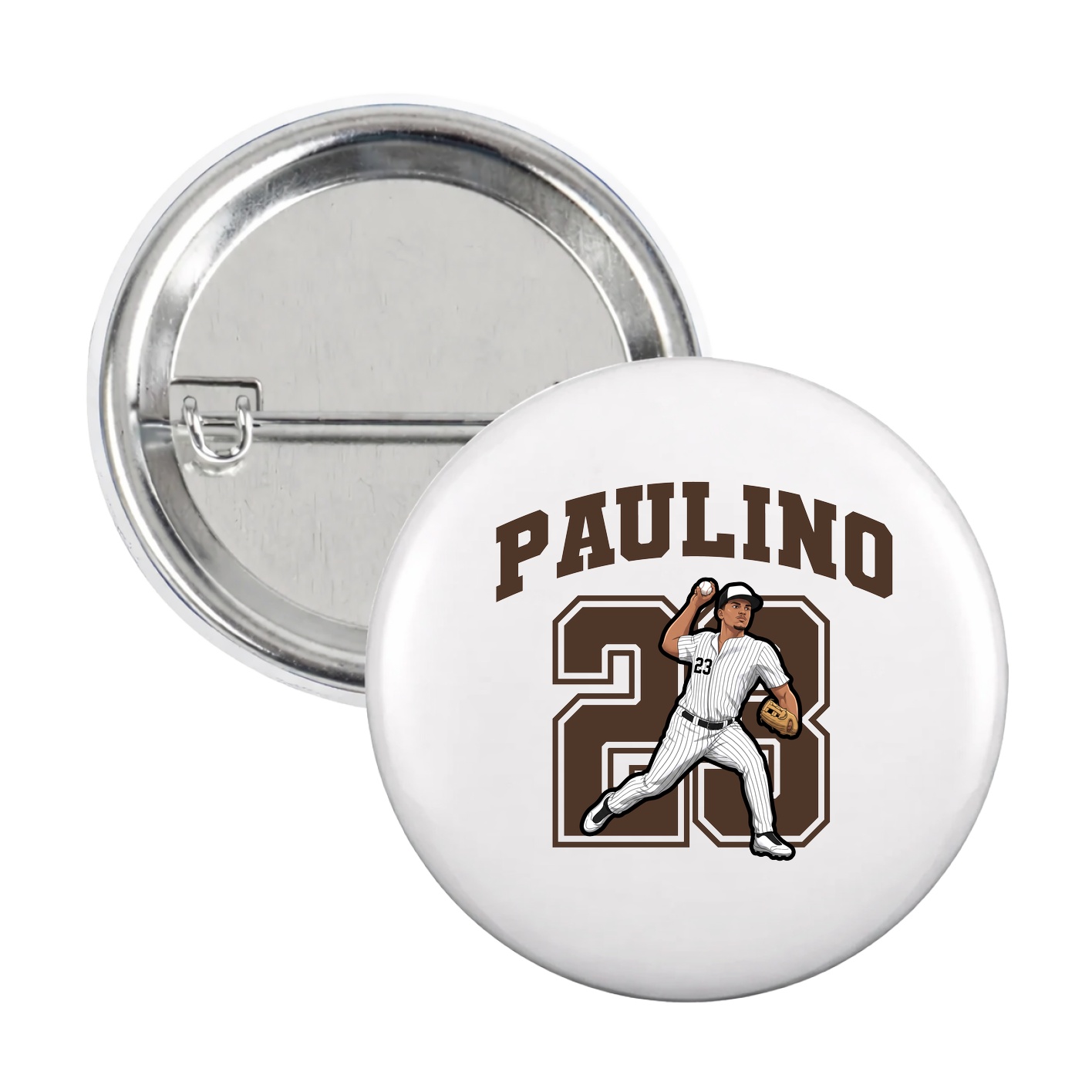 Game Day Button — Number in White