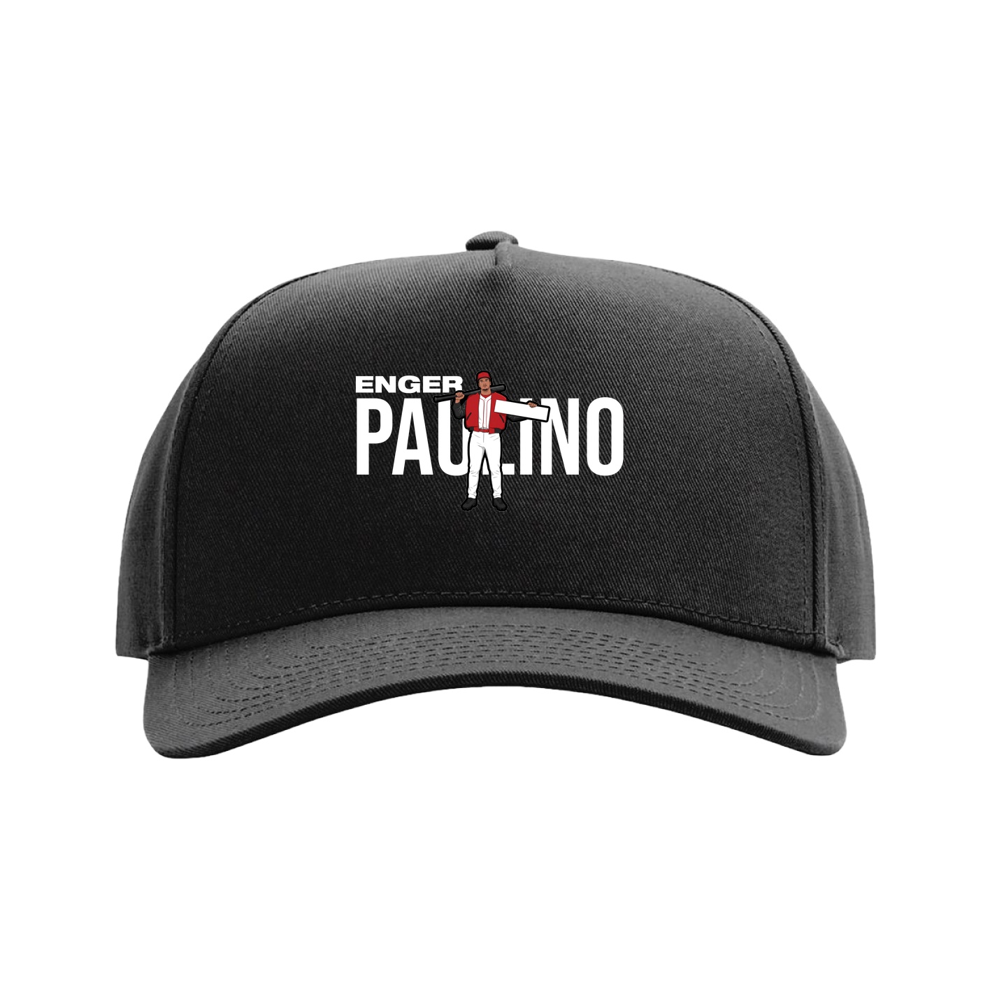 Full Fabric Five-Panel Champ Cap — Player Name in Black