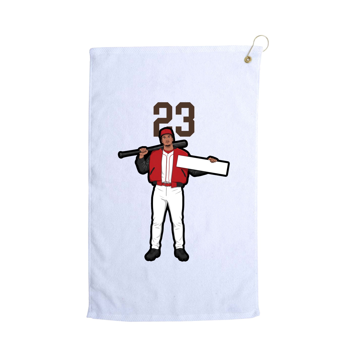 Golf Towel — Number Top in White