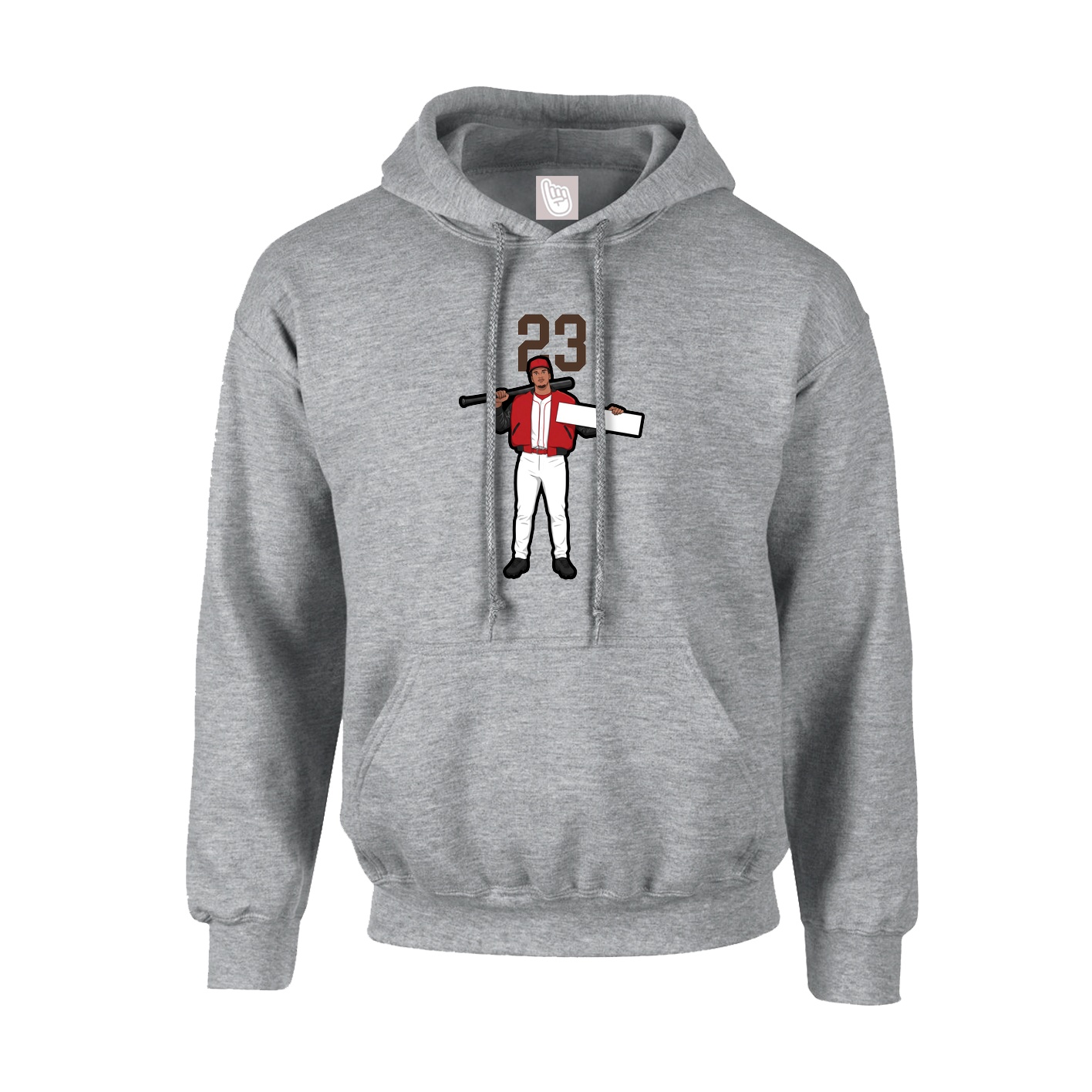 Youth Hoodie — Number Top in Grey