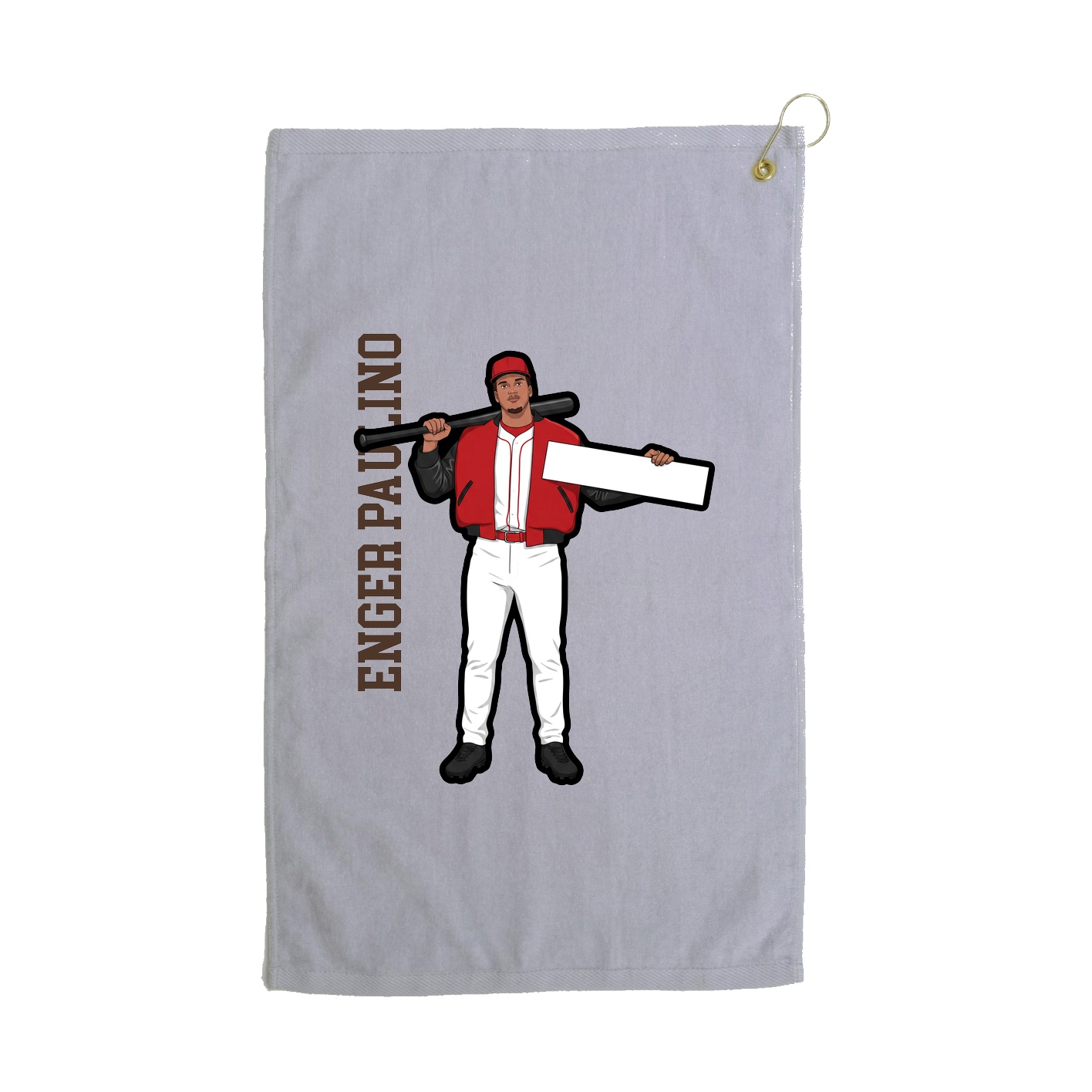 Golf Towel — Name Vertical in Grey