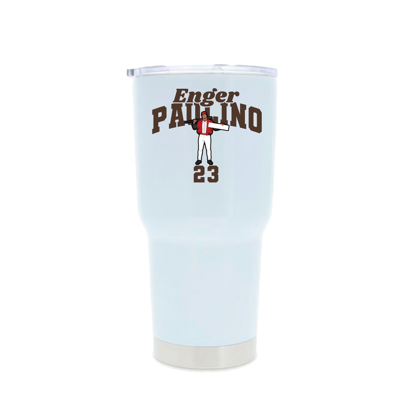 30oz Stainless Steel Tumbler — Signature Arch in White
