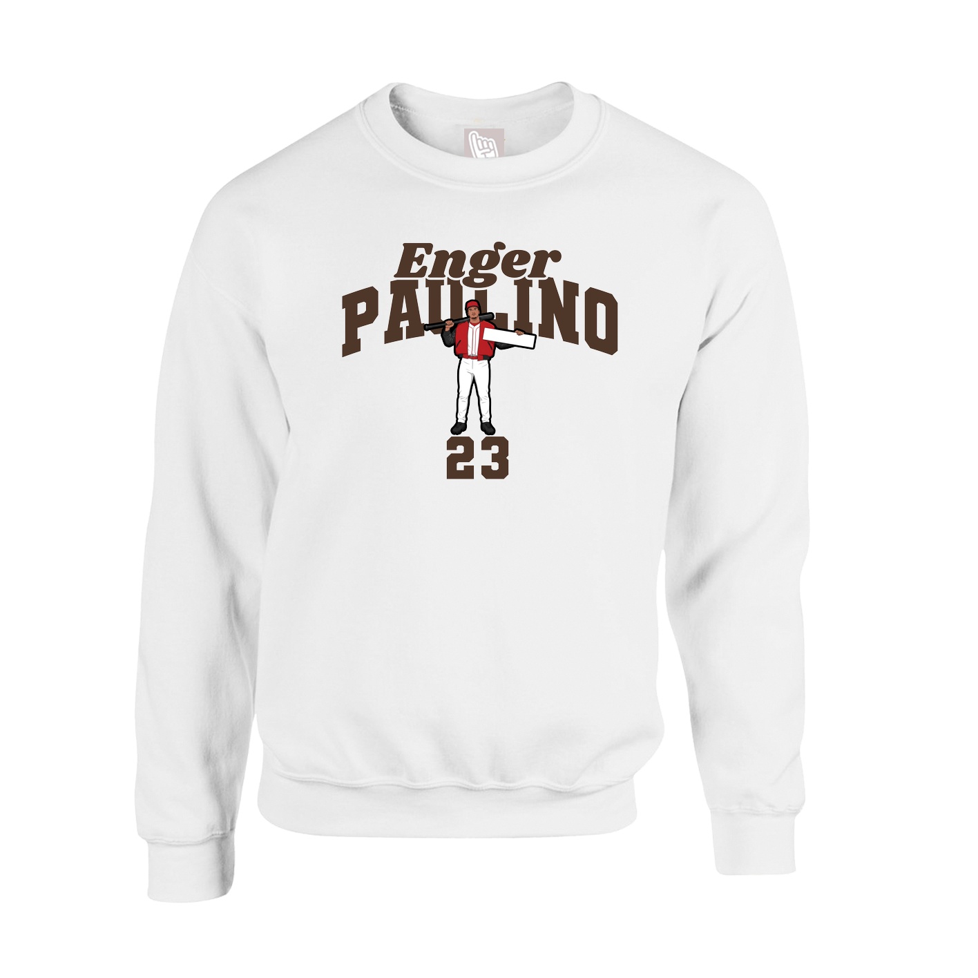 Fleece Crew — Signature Arch in White