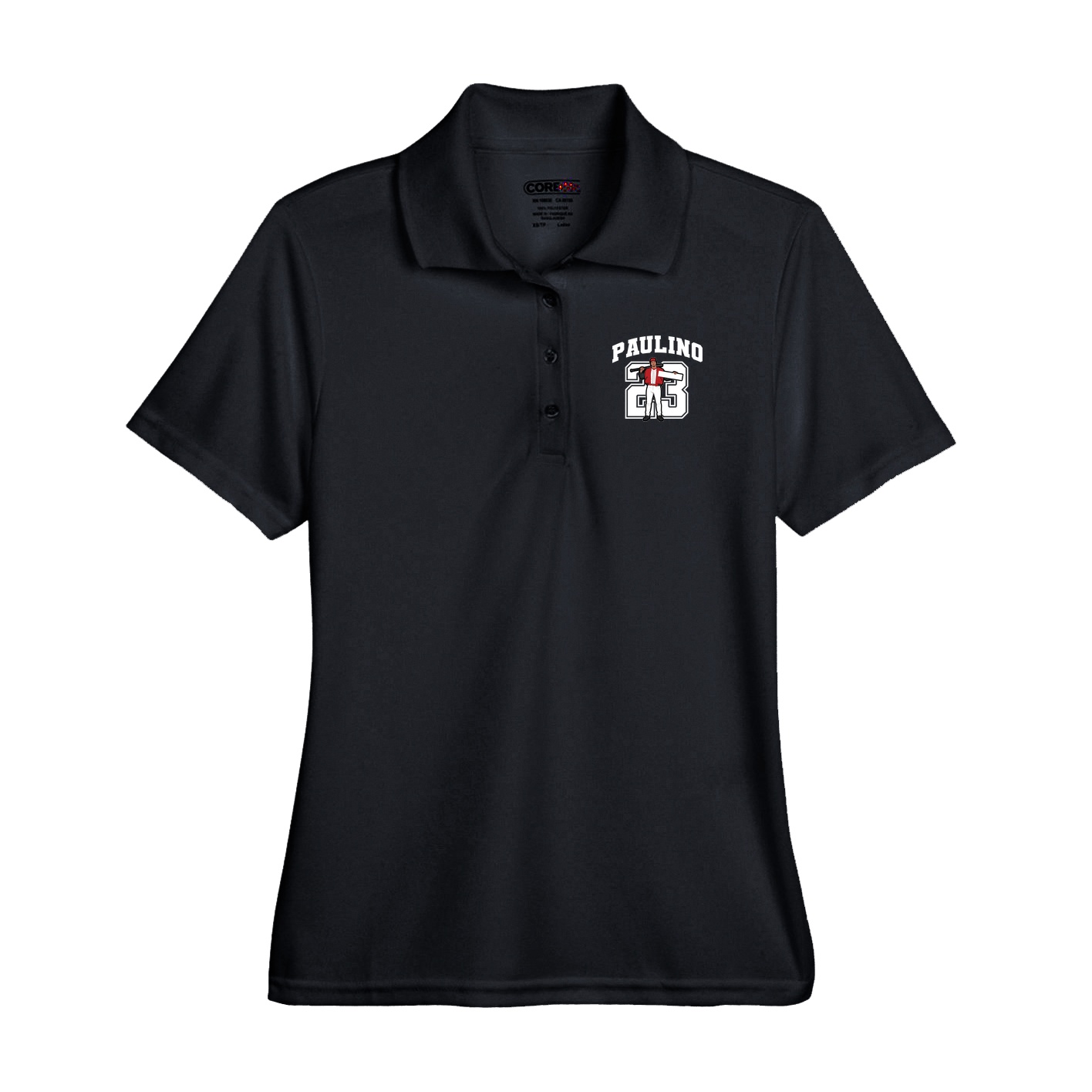 Performance Polo — Number in Black