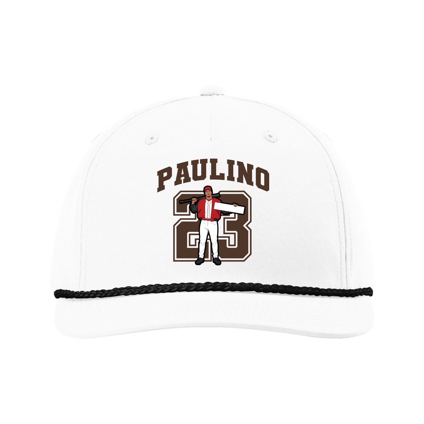 Five-Panel Classic Rope Cap — Number in White