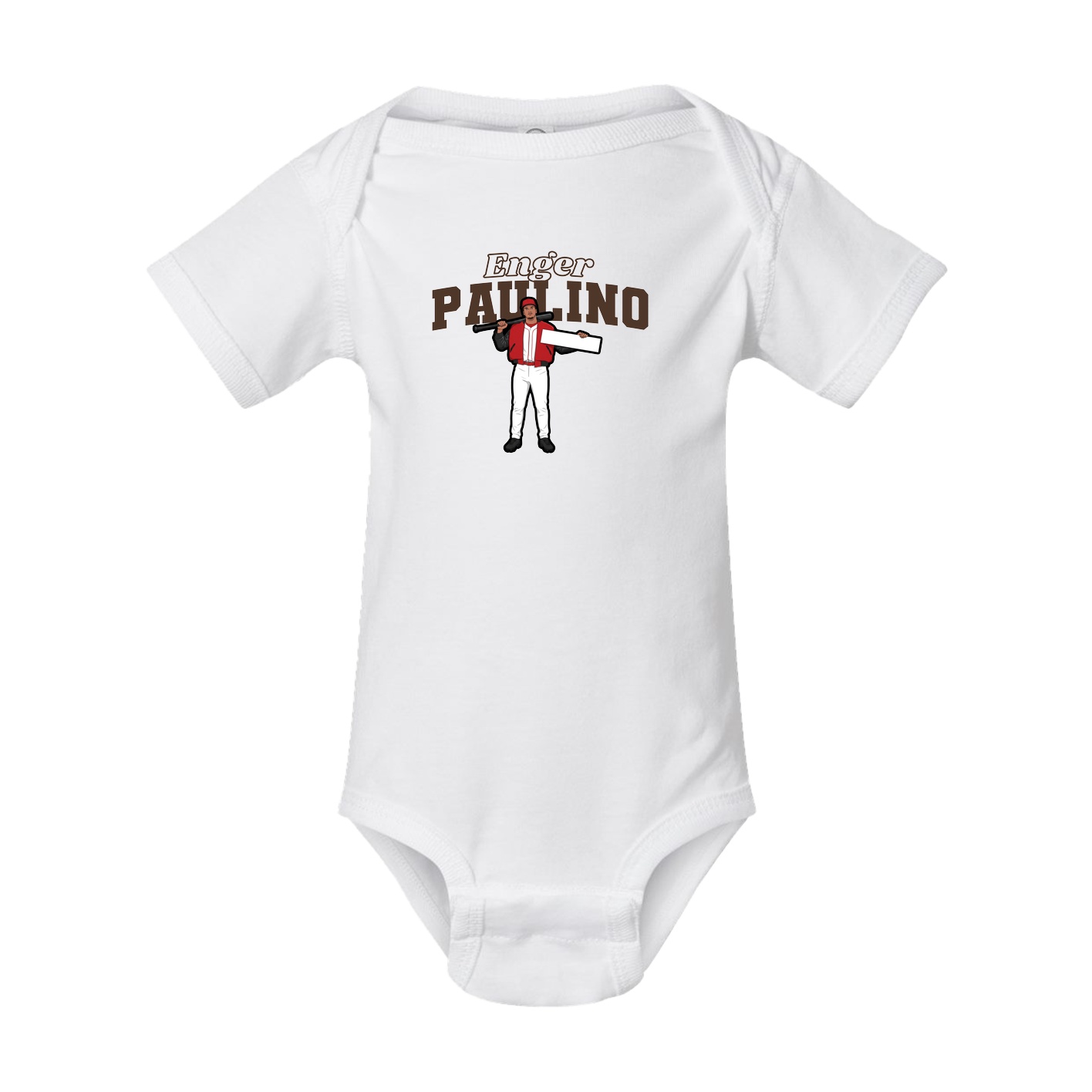Baby Onesie — Name Arch in White