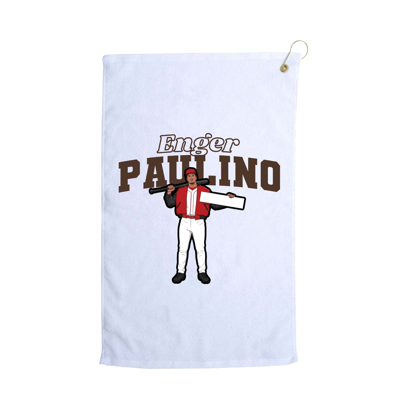 Golf Towel — Name Arch in White