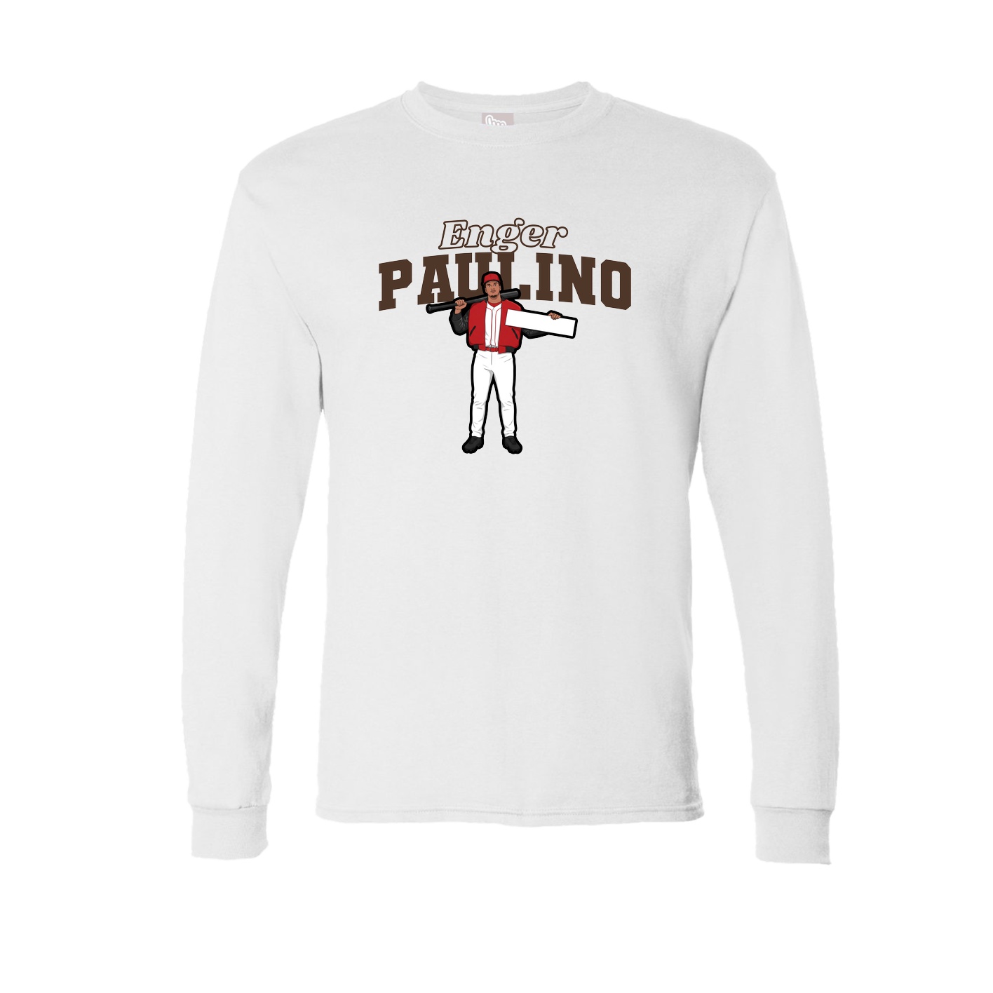 Long Sleeve Tee — Name Arch in White