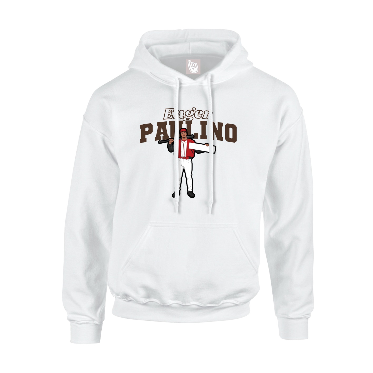 Youth Hoodie — Name Arch in White
