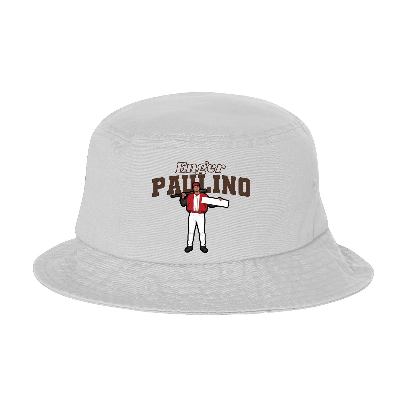 Bucket Cap — Name Arch in White