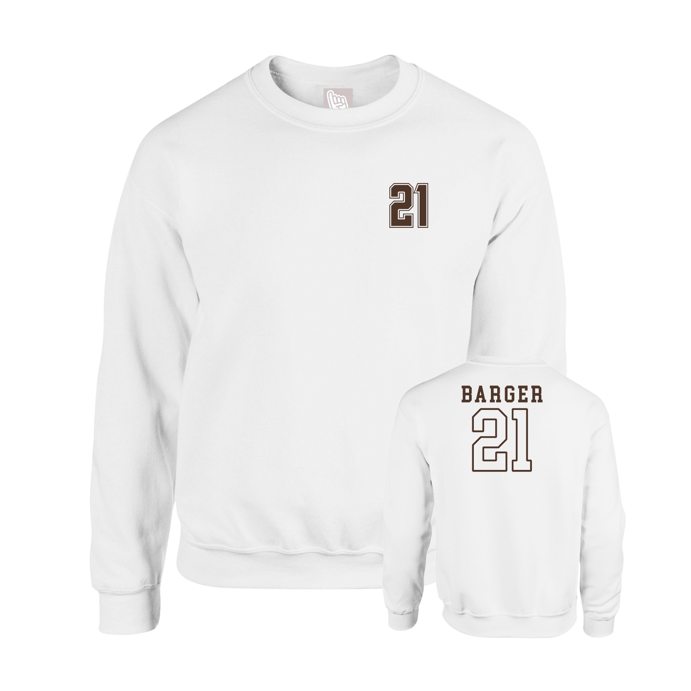 Fleece Crew — Chest Back in White