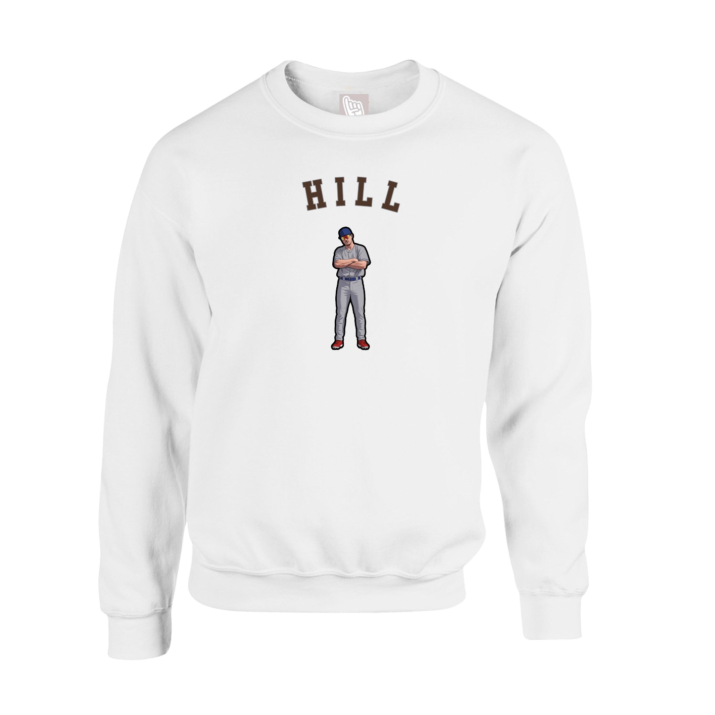 Fleece Crew — Shirsey Arch in White