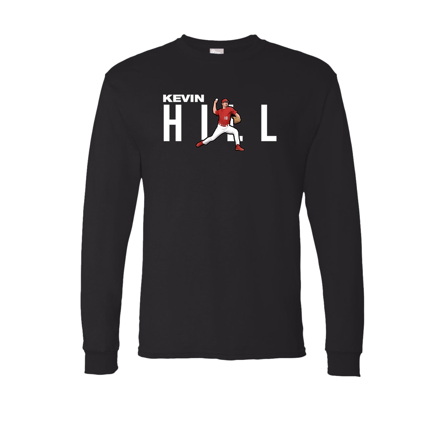Long Sleeve Tee — Player Name in Black