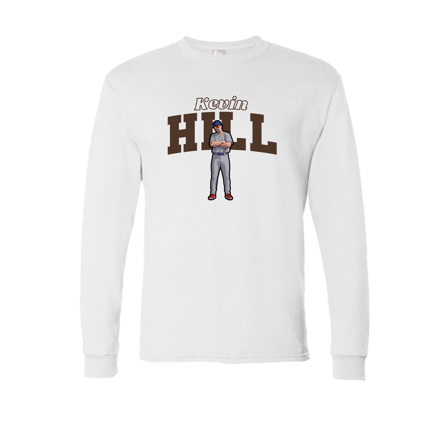 Long Sleeve Tee — Name Arch in White