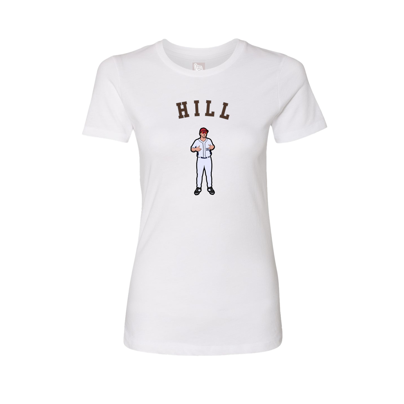 Fitted Women's Tee — Shirsey Arch in White