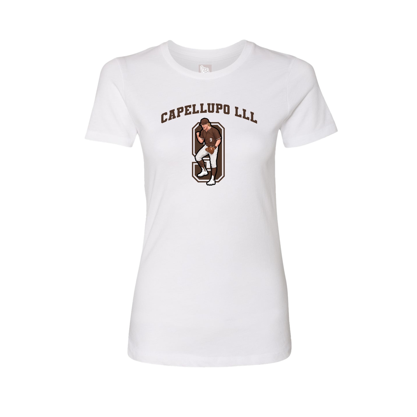 Fitted Women's Tee — Number in White