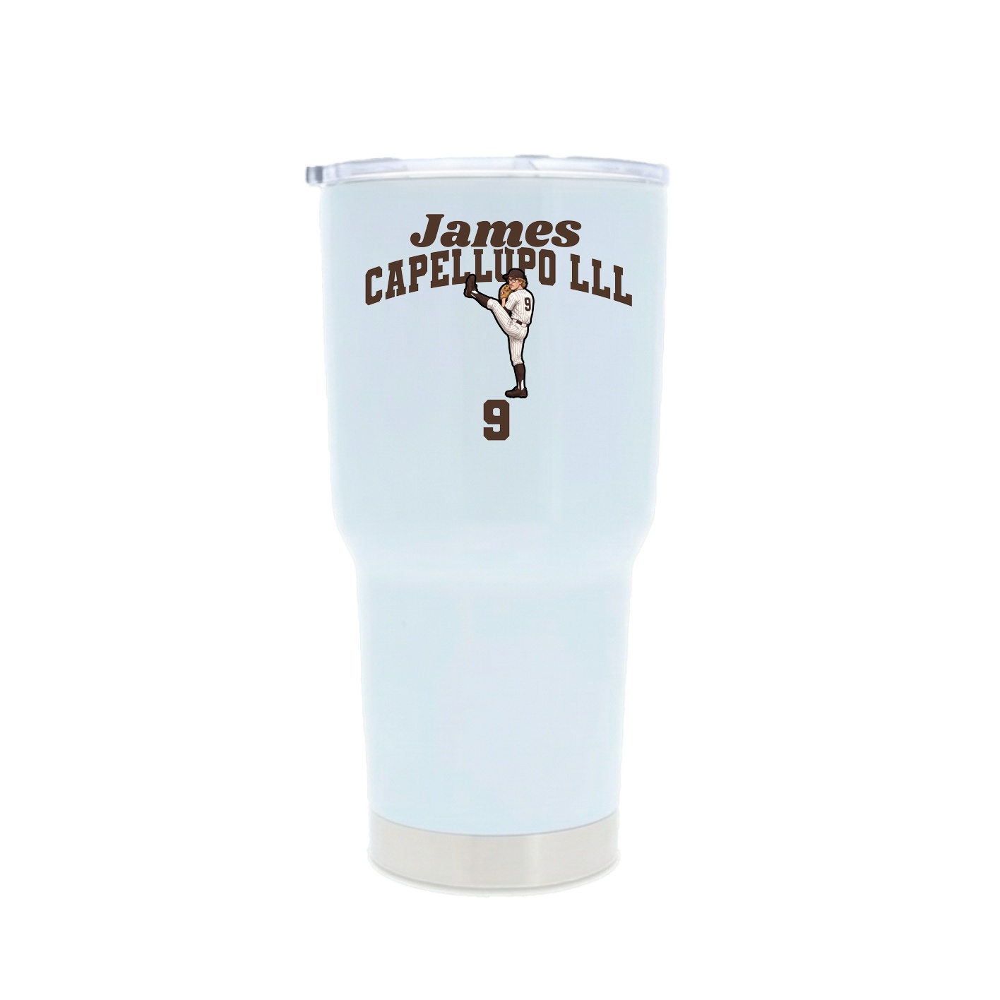 30oz Stainless Steel Tumbler — Signature Arch in White