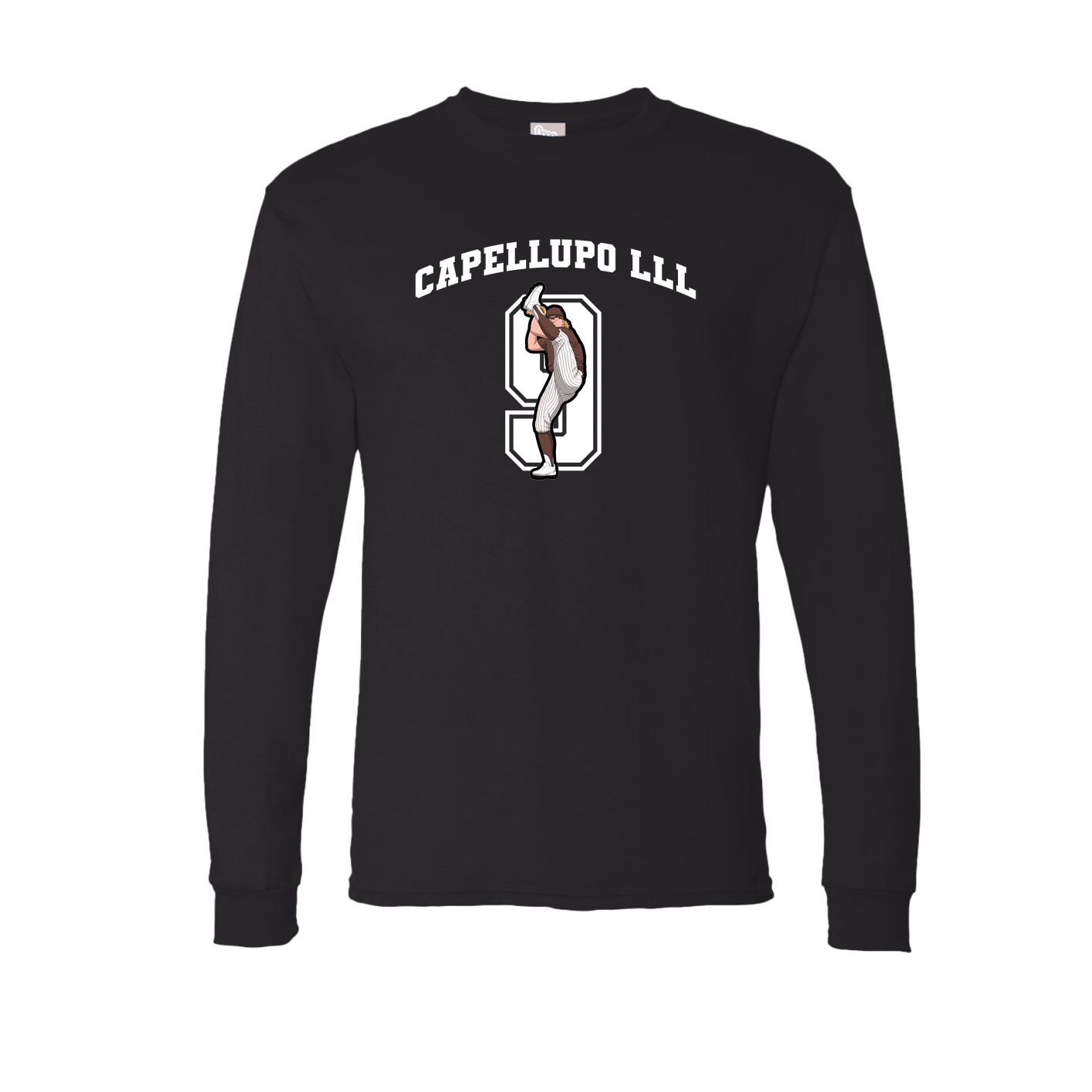 Long Sleeve Tee — Number in Black