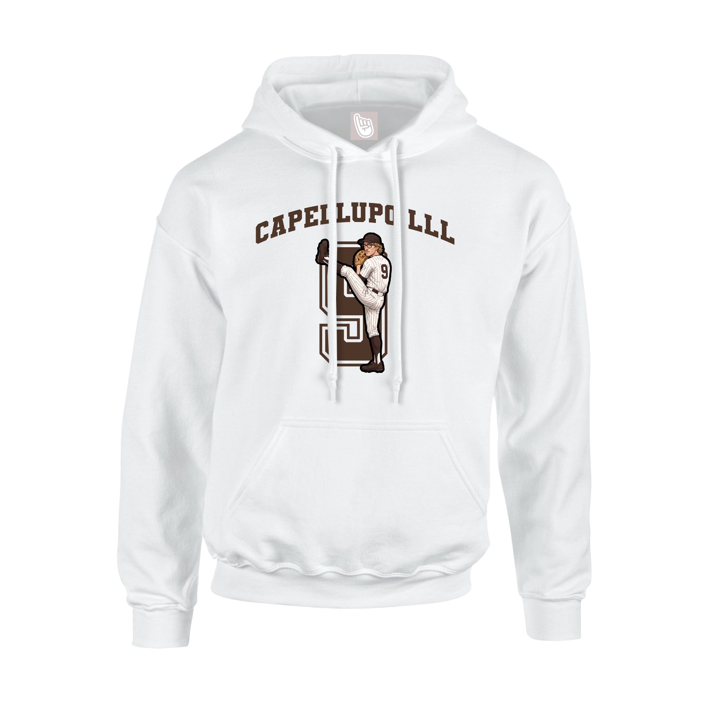 Youth Hoodie — Number in White