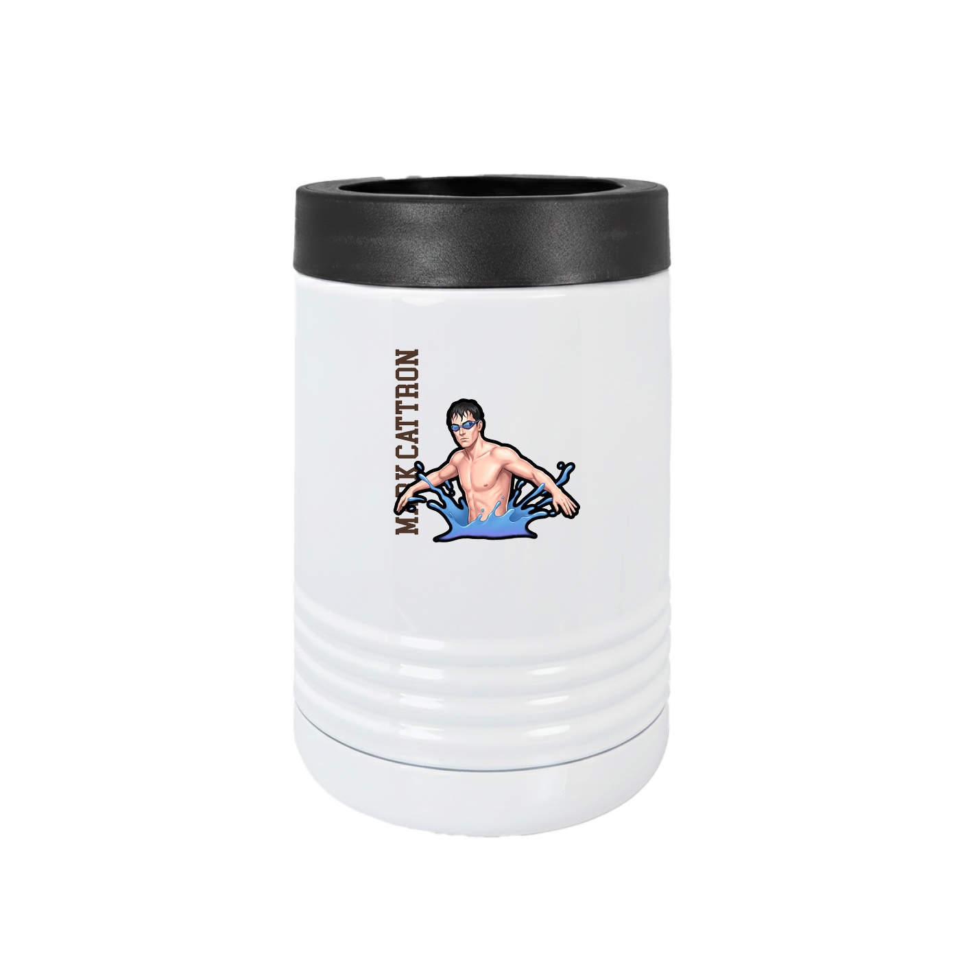 Beverage Holder — Name Vertical in White