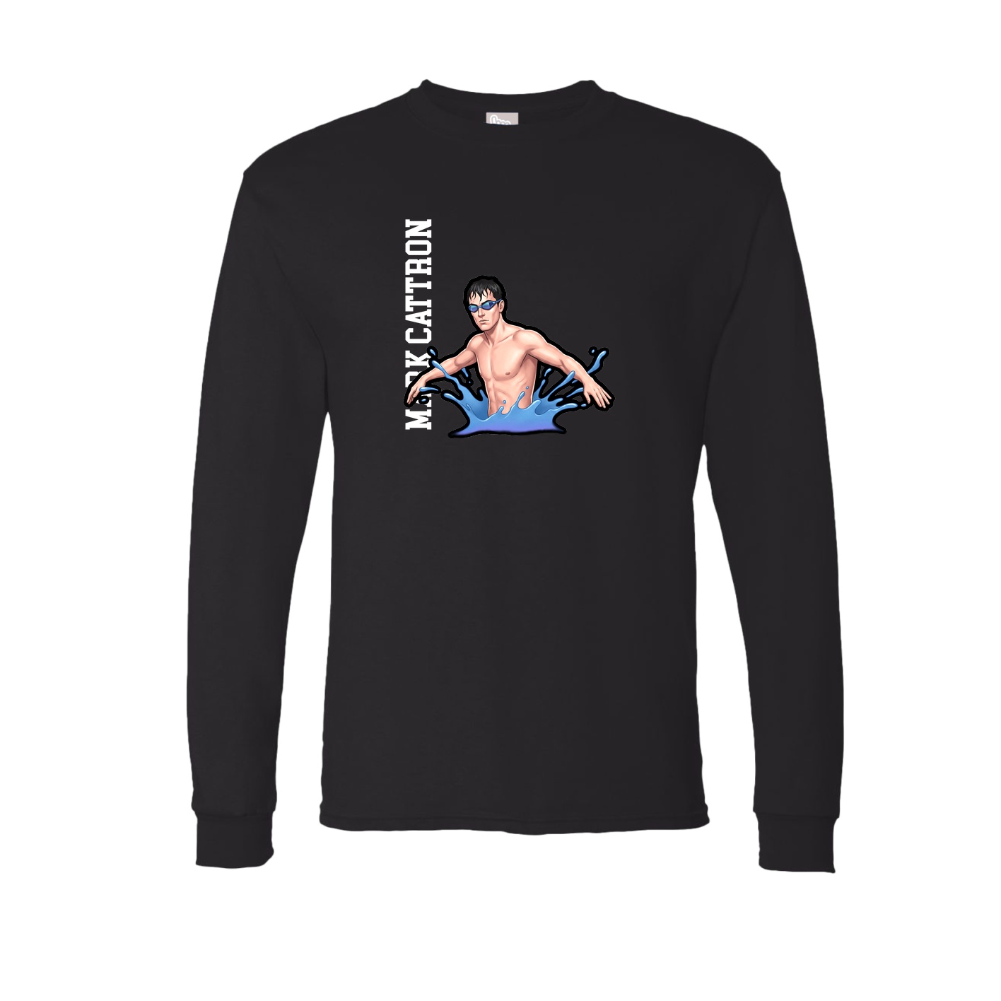 Long Sleeve Tee — Name Vertical in Black