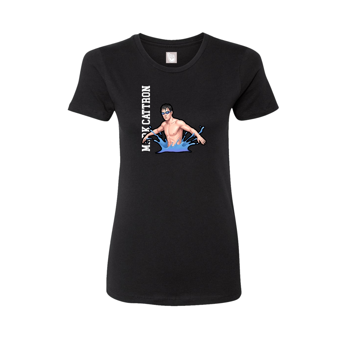 Fitted Women's Tee — Name Vertical in Black