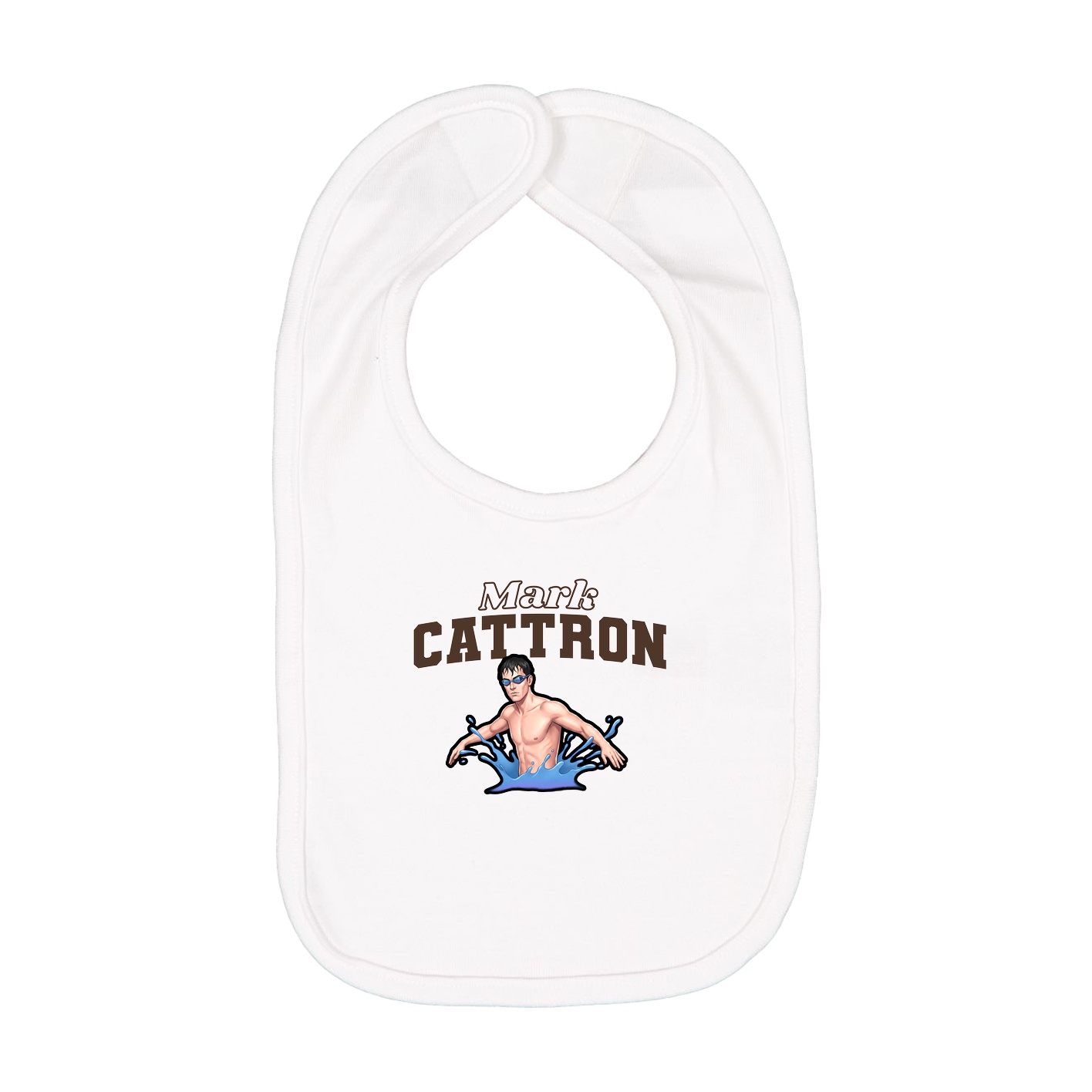 Infant Bib — Name Arch in White