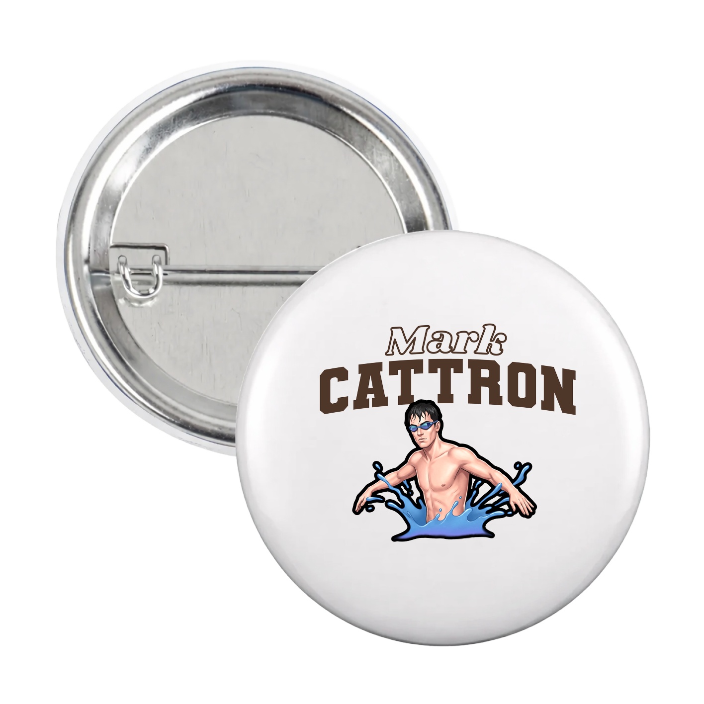 Game Day Button — Name Arch in White