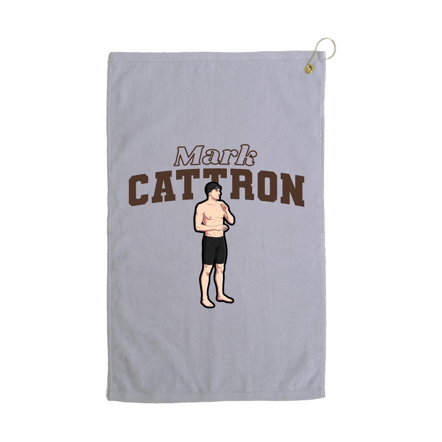 Golf Towel — Name Arch in Grey