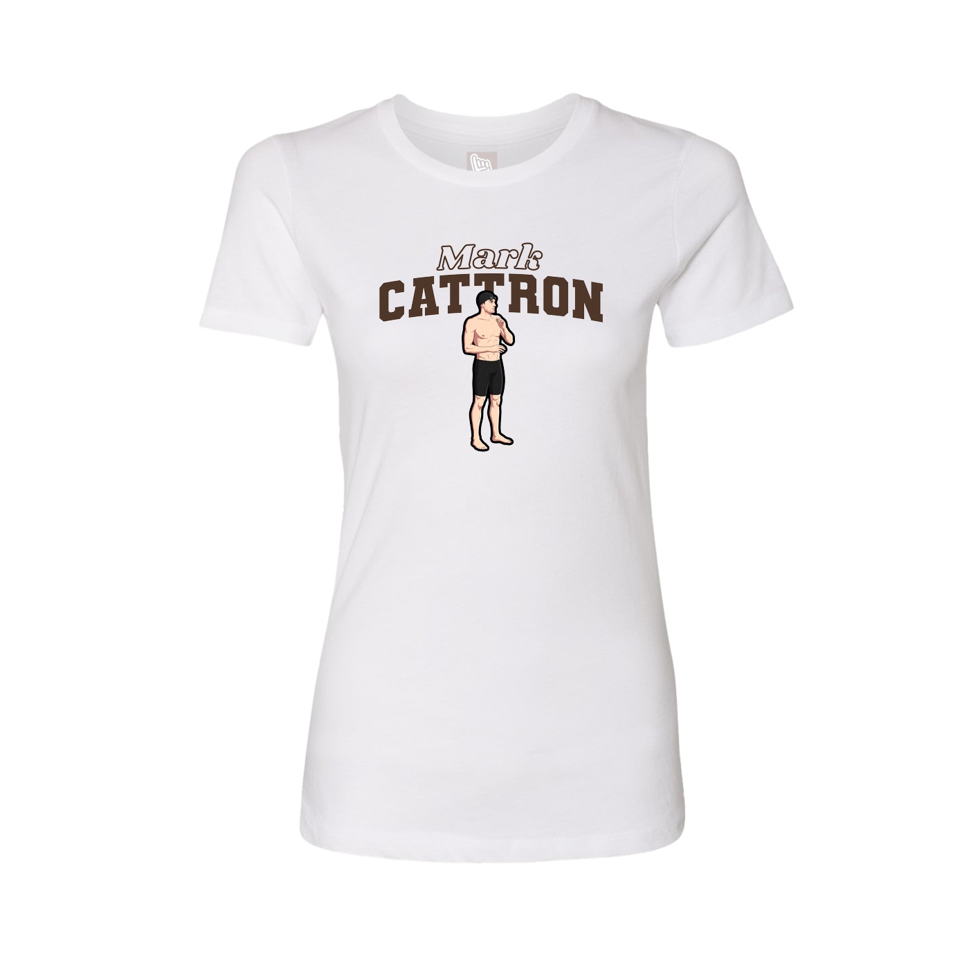Fitted Women's Tee — Name Arch in White