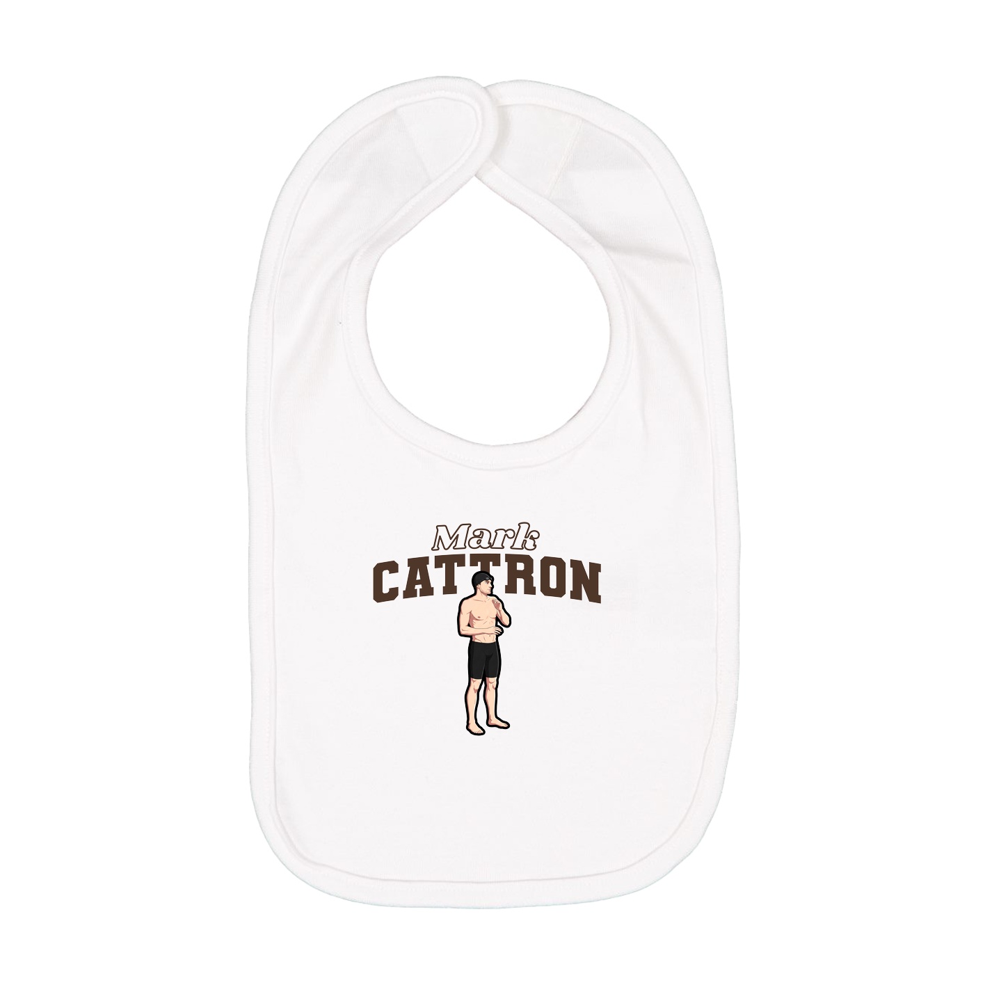 Infant Bib — Name Arch in White