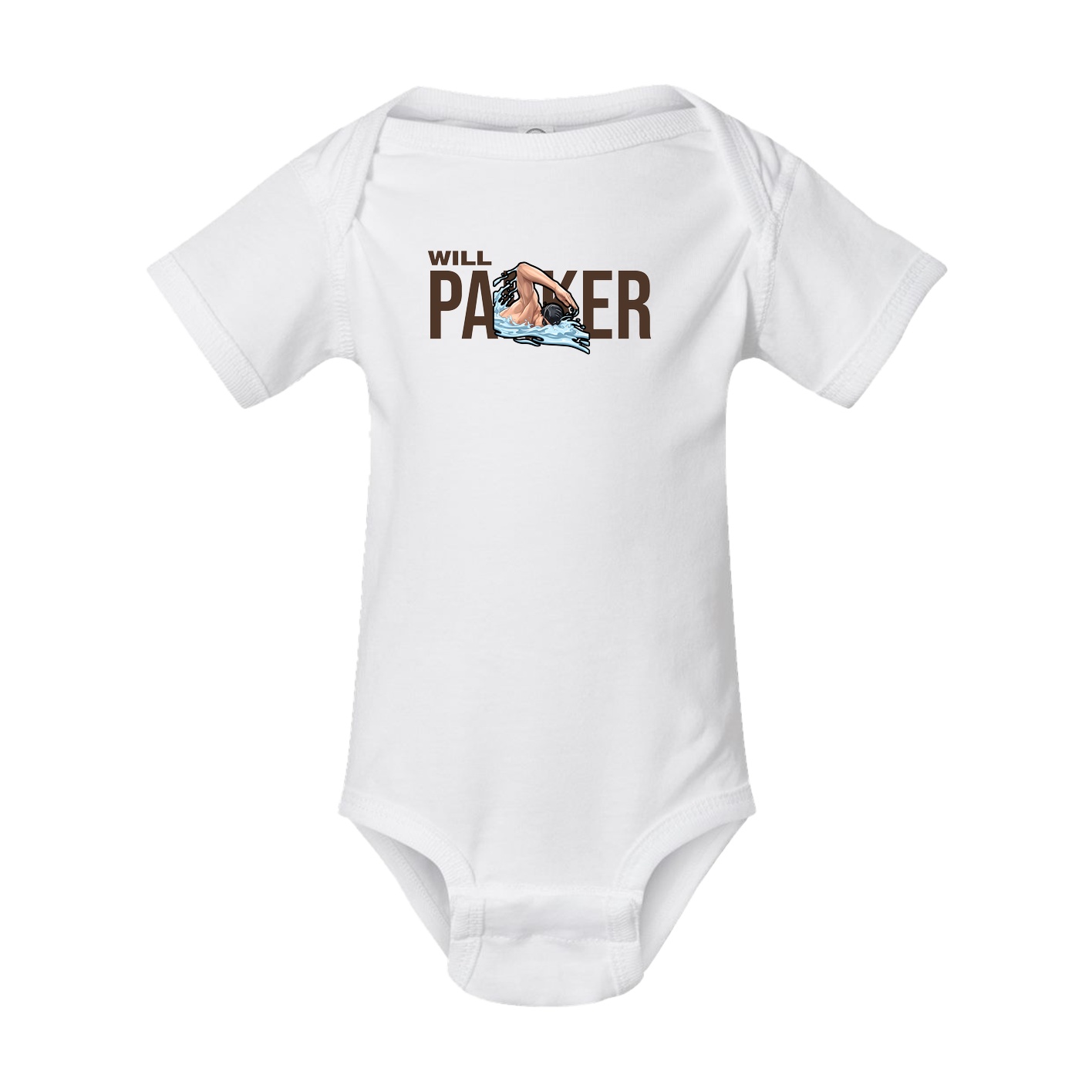 Baby Onesie — Player Name in White