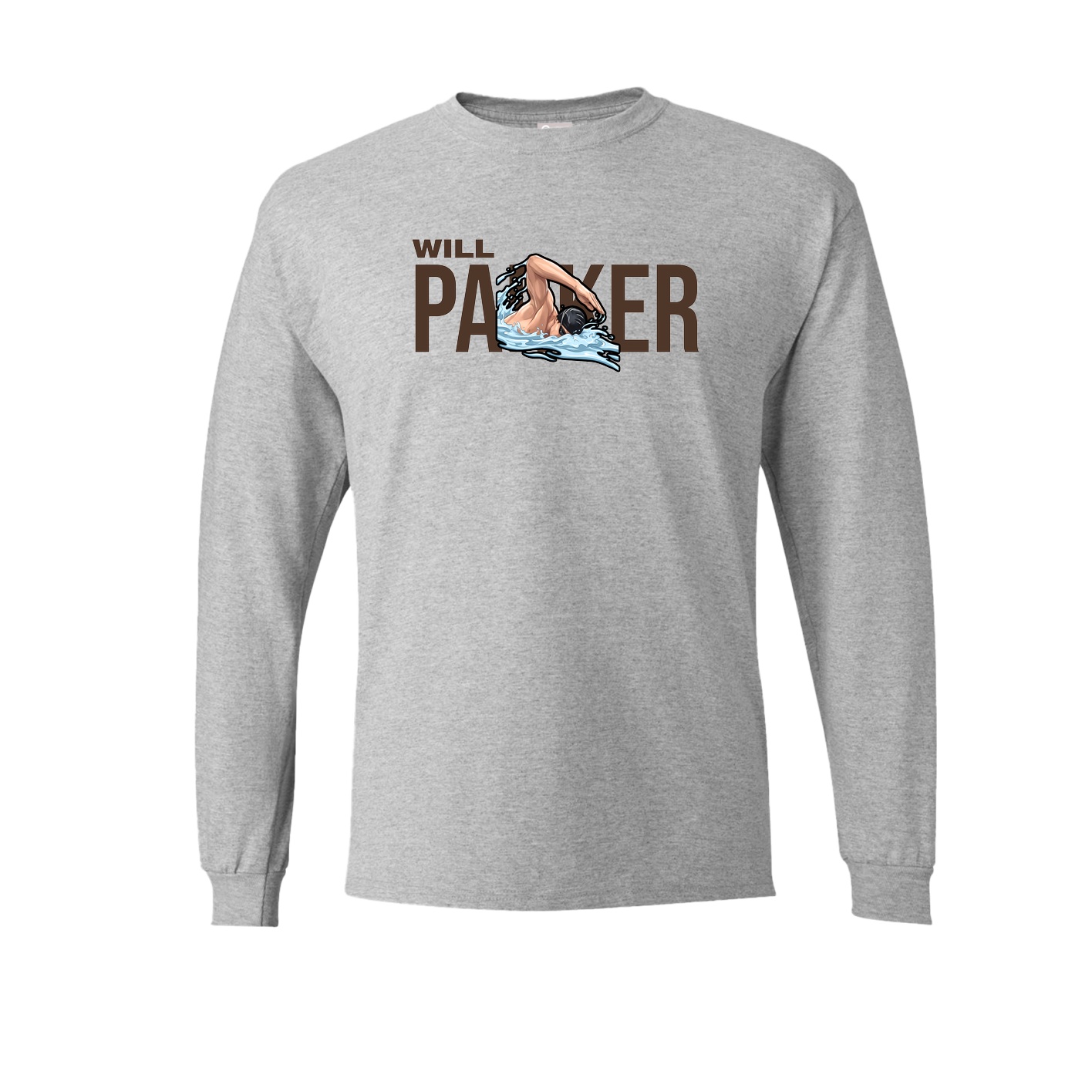 Long Sleeve Tee — Player Name in Grey