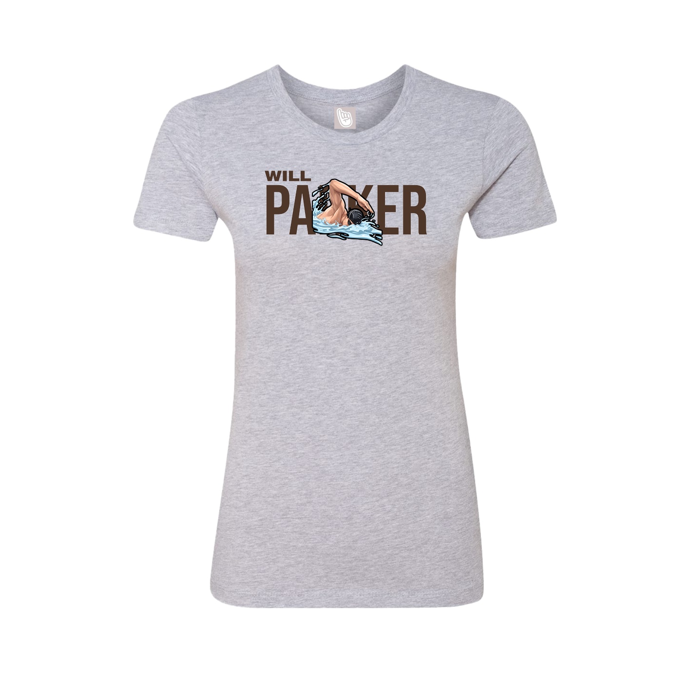 Fitted Women's Tee — Player Name in Grey
