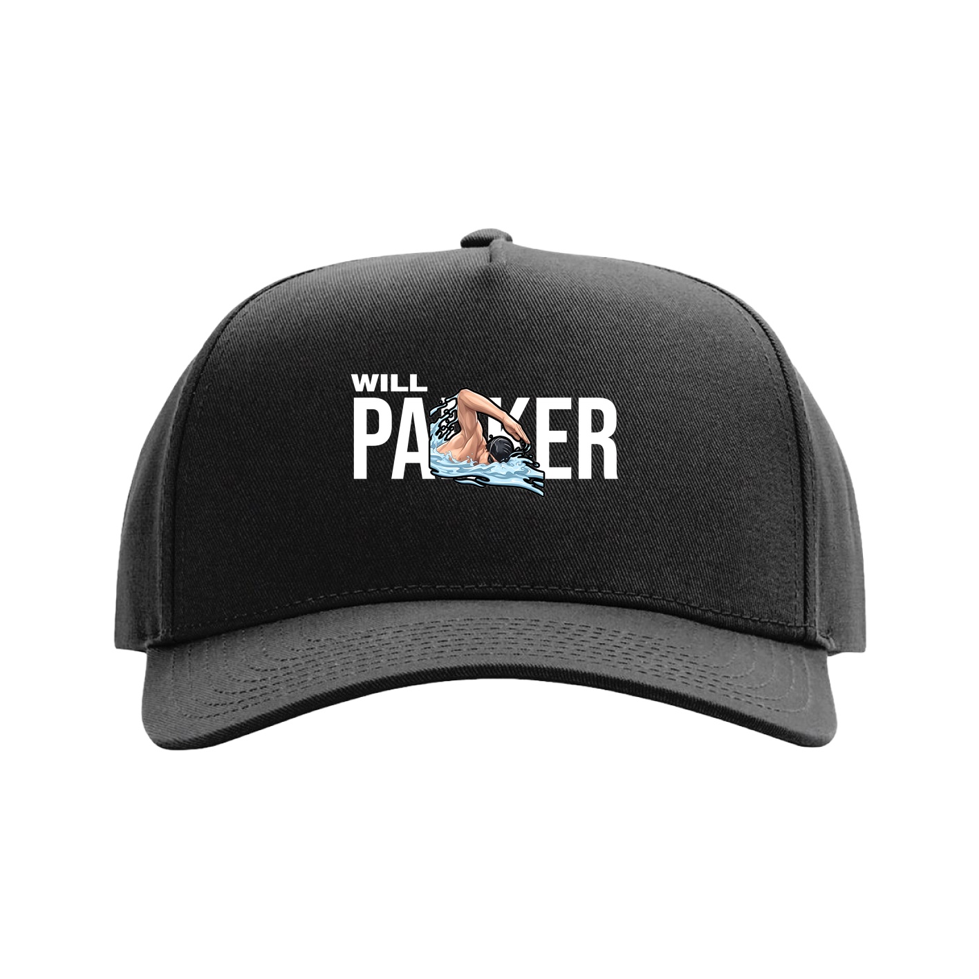 Full Fabric Five-Panel Champ Cap — Player Name in Black