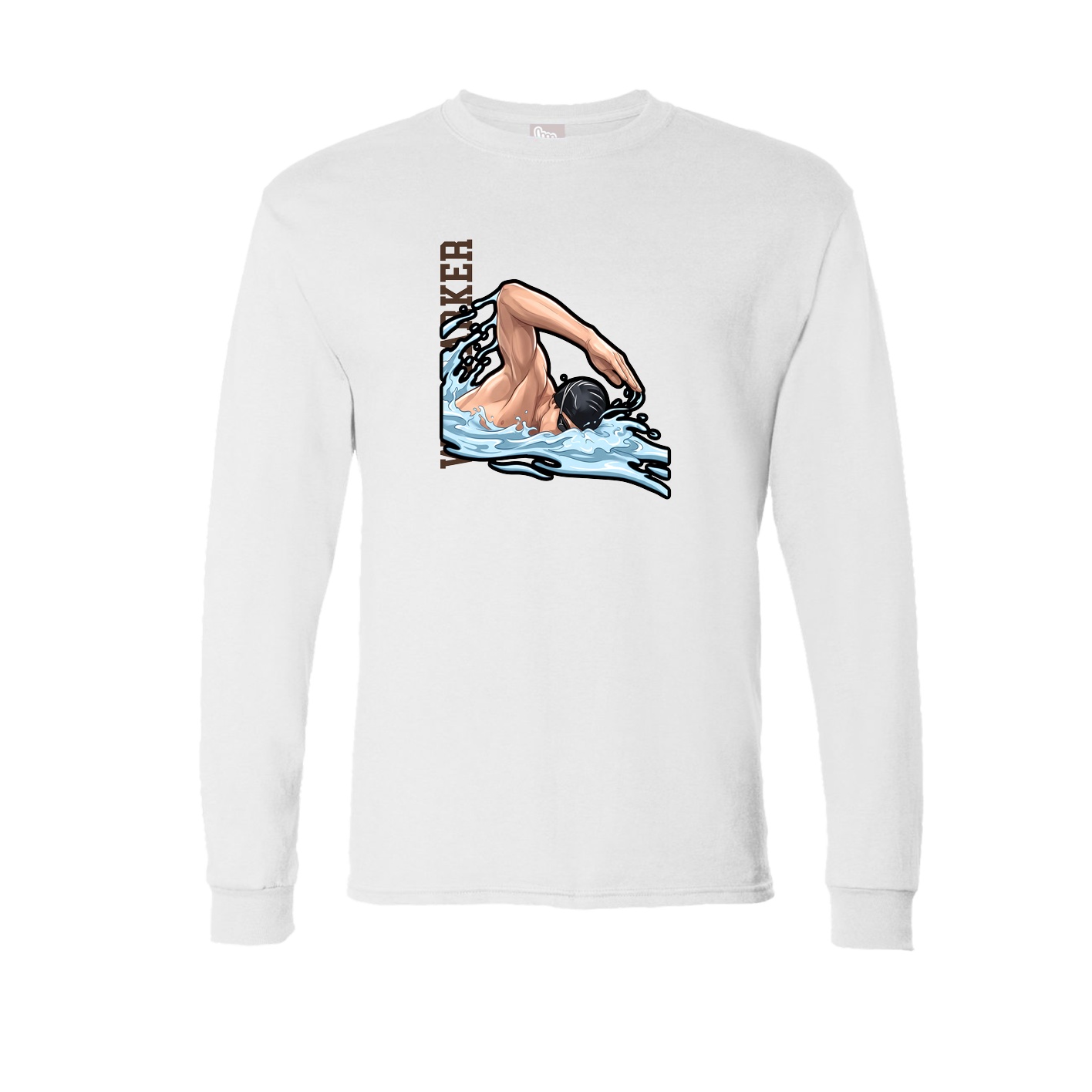 Long Sleeve Tee — Name Vertical in White