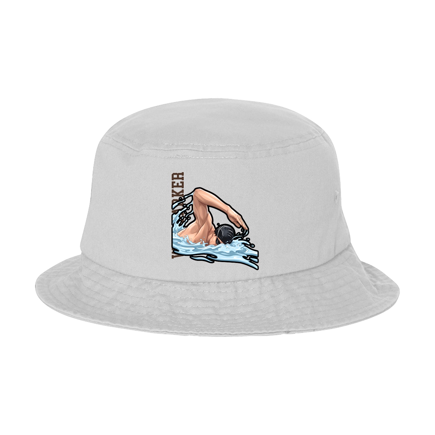 Bucket Cap — Name Vertical in White