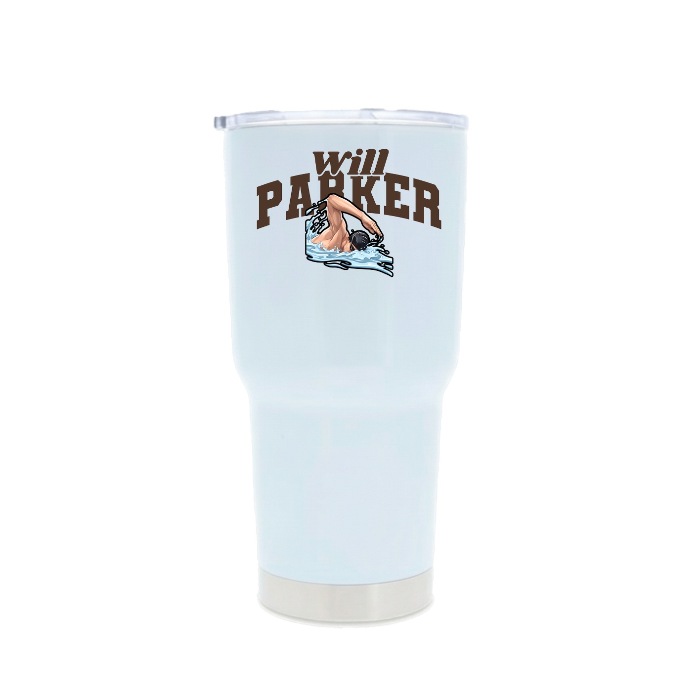 30oz Stainless Steel Tumbler — Signature Arch in White