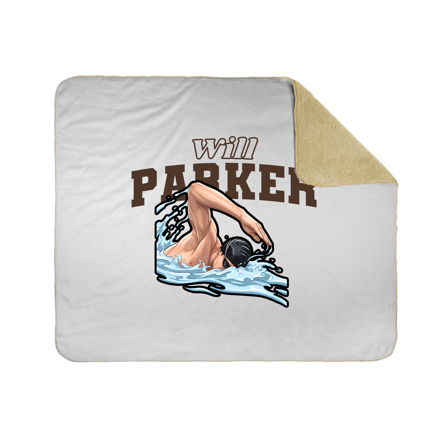 Throw Blanket — Name Arch in White