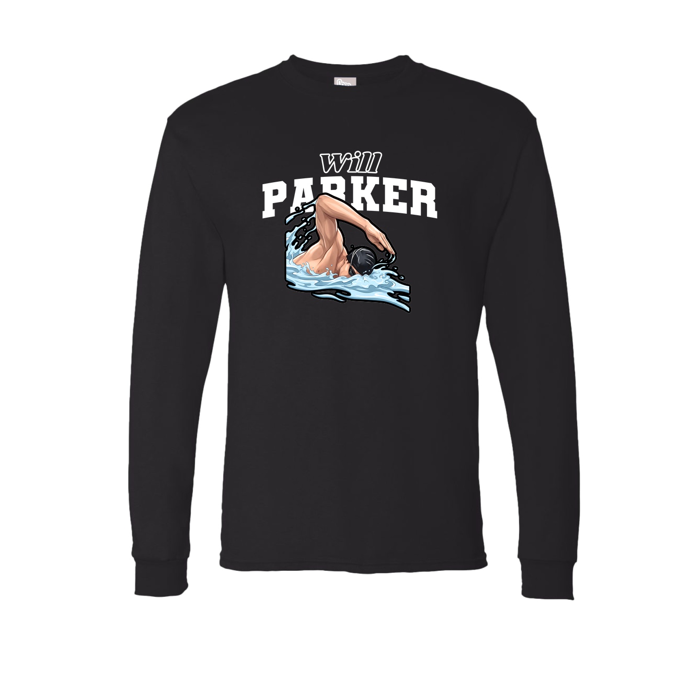 Long Sleeve Tee — Name Arch in Black