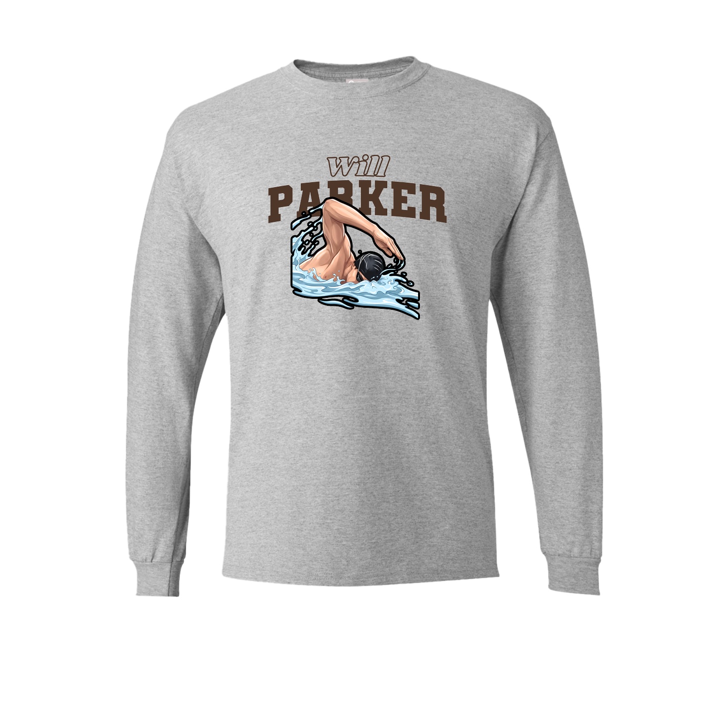 Long Sleeve Tee — Name Arch in Grey