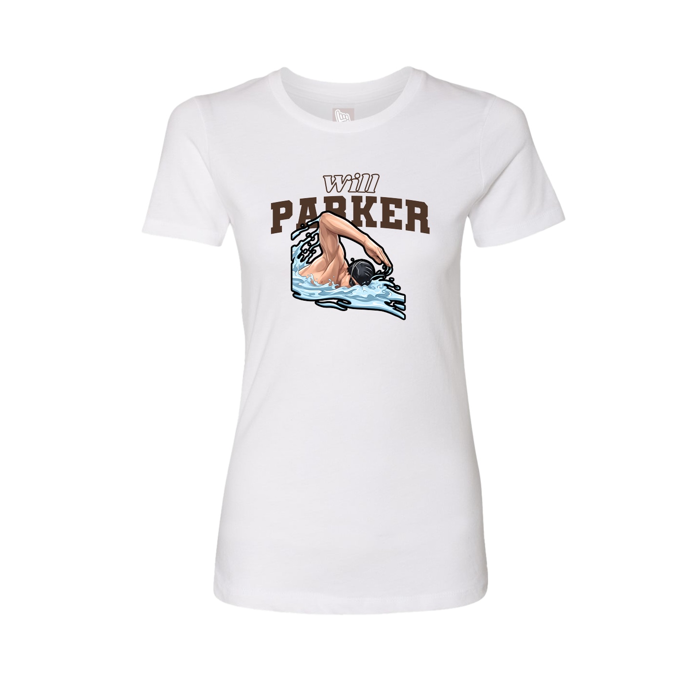 Fitted Women's Tee — Name Arch in White